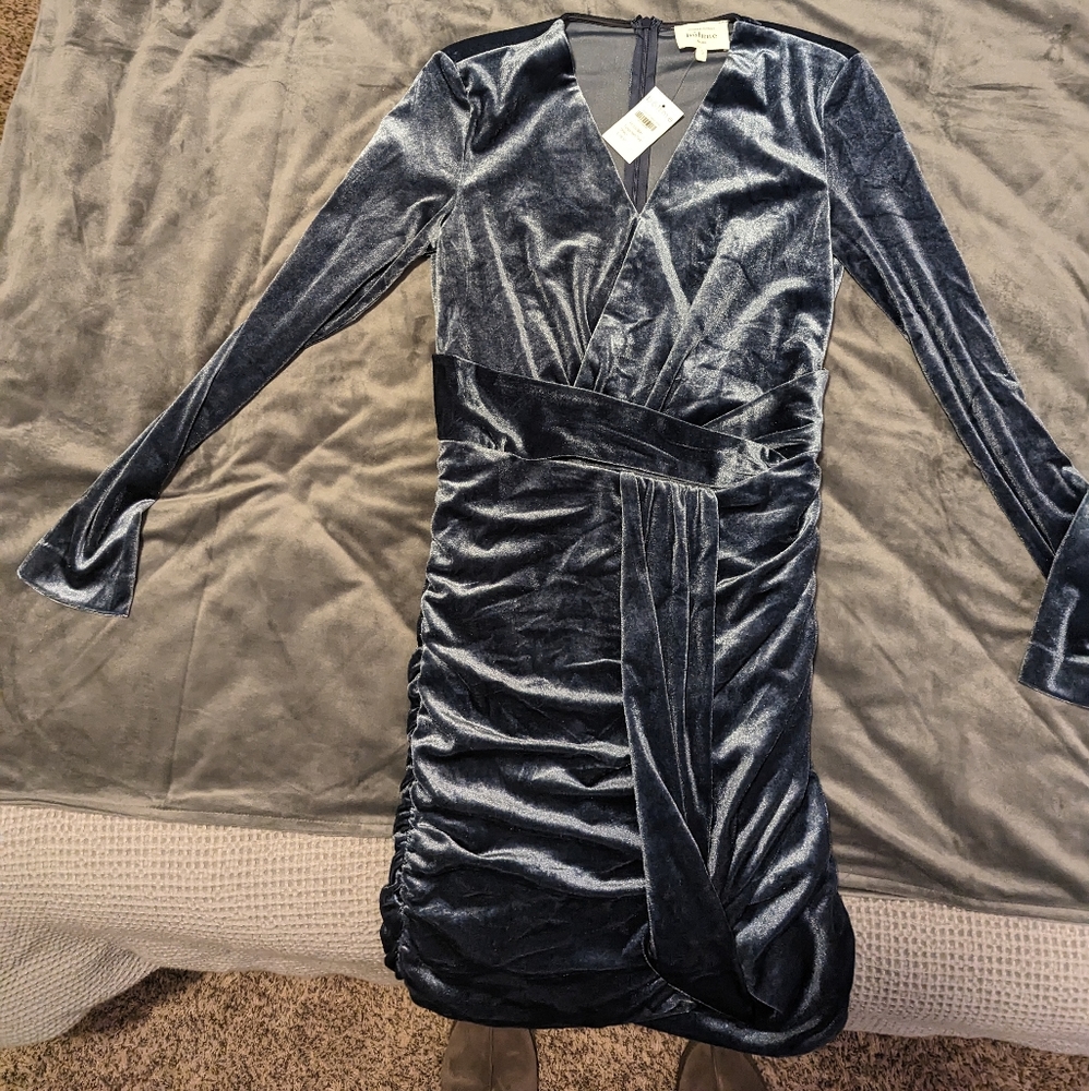 Bohme Blue Velvet Dress
